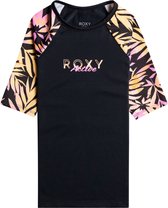 Roxy - UV Rashguard voor meisjes - Active Joy - Korte mouw - UPF50 - Anthracite Zebra Jungle Girl - maat 168cm