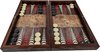 Afbeelding van het spelletje Backgammon Tavla - Met oude Map van de Wereld - Artwork design - Maat L 42cm - Deluxe versie