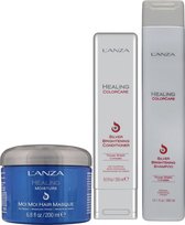 L' Anza - Healing Moisture - Moi Moi Hair Masque - 200 ml & L'anza Silver Brightening Shampooing 300 ml - Silver Shampoo Women & L' Anza - Healing Color - Silver Brightening Conditioner - 250 ml