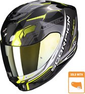 Scorpion Exo-391 Haut Black-Silver-Neon Yellow Full Face Helmet XXL