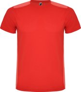 Rood en Koraal unisex sportshirt korte mouwen Detroit merk Roly maat XL