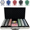 Afbeelding van het spelletje JS Royal Flush – Pokerset 300 chips – Aluminium koffer – Kaartspel, Dealer fiche en Dobbelstenen – Pokerset Volwassenen – Texas Hold em Poker