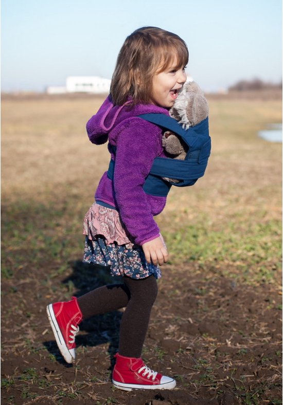 marsupi Mini Doll Carrier - Baby Carrier For Doll Moms And Doll Fathers From 2 Years - Organic Cotton - Easy Closure System,Ocean