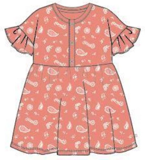 Ducky Beau-Baby Girls Dress-Burnt Coral