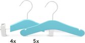 Relaxwonen - Baby kledinghangers - Set van 9 - Licht groen - Broek en kledinghangers - extra stevig