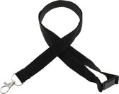 Zwart keycord - lanyard - neklint met veiligheid clip - safetyclip