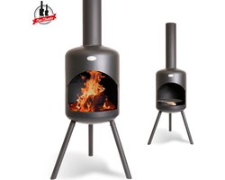 BonFeu BonSelo Tuinhaard zwart - Draaibaar grillrooster