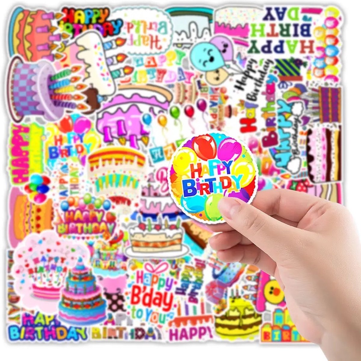 Verjaardag Stickers 50 Stuks | Birthday Stickers | Happy Birthday | Teksten | Feest | Scrapbook |Laptop Stickers | Stickers Kinderen | Stickers Volwassenen | Stickervellen | Plakstickers | Koffer Stickers | Stickers Bullet Journal | Planner Stickers — afbeelding 3