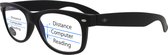 Noci Eyewear TAB013 +1.00 WF Multifocale Computerbril - BlueShields blauw licht filter lens - Zwart