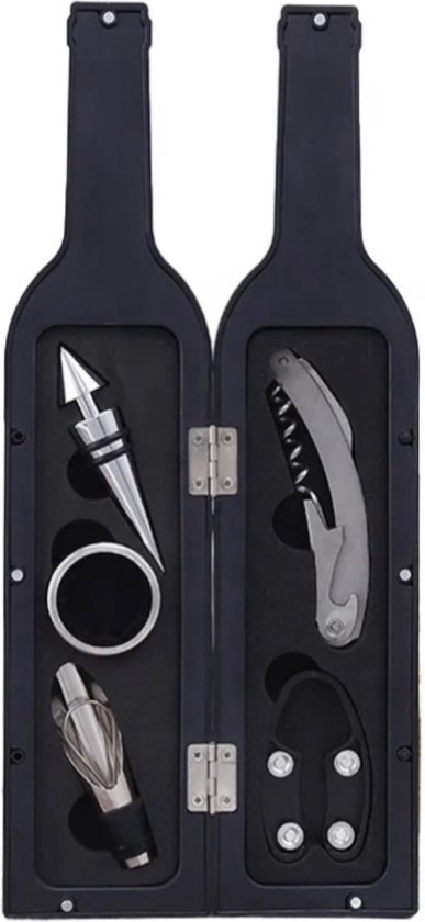 Wijnopener Accessoires Gift Set, 5 Stks Deluxe Wijnfles Kurkentrekker Schroevendraaier Kit Huisopwarming Bruiloft Verjaardagscadeau voor Wijnliefhebber