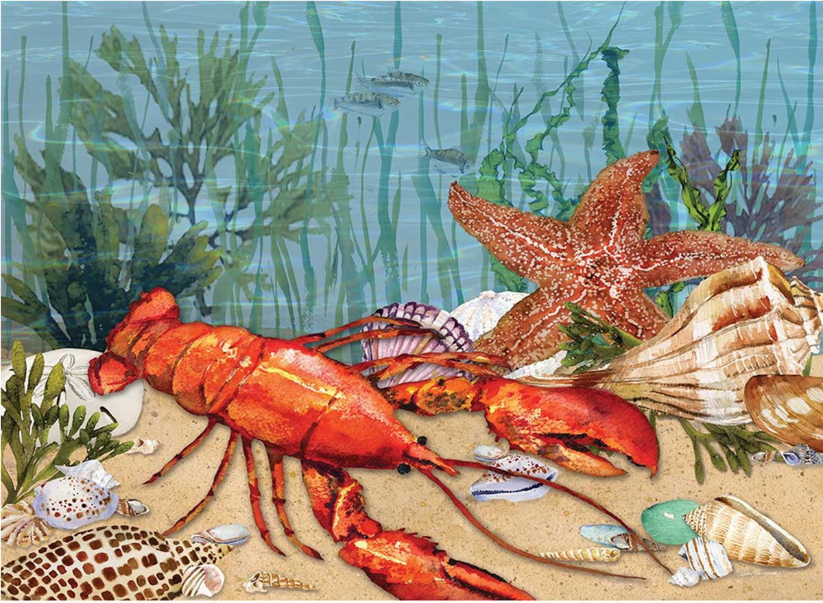 Diamond Painting Pakket Kreeft en Zeester 40x30 cm Complete Set Volledige...
