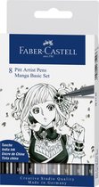 Faber-Castell tekenstift - Pitt Artist Pen - Manga - Basic - 8-delig - FC-167107