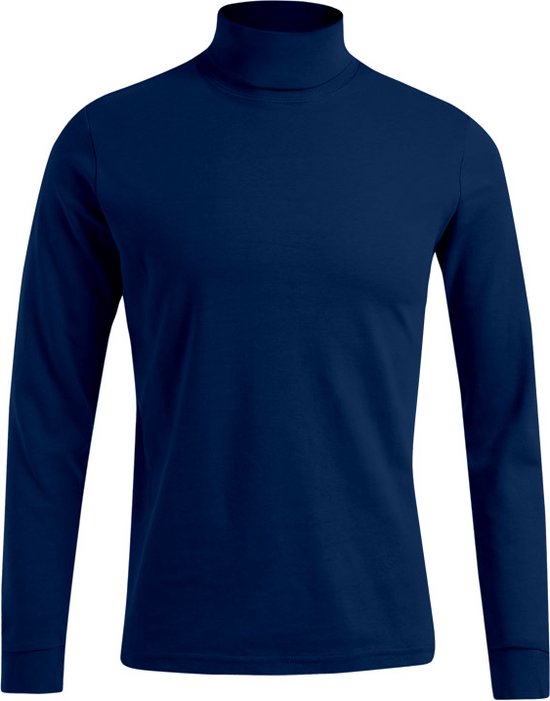 Donker Blauw t-shirt met col lange mouwen merk Promodoro maat 3XL