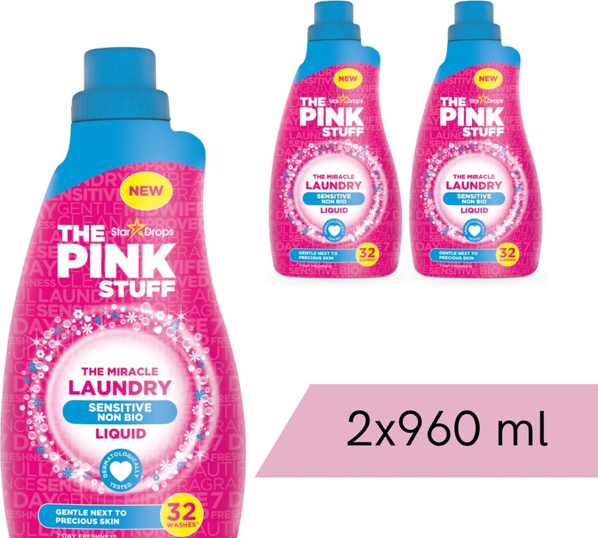 The Pink Stuff - Sensitve Wasgel - 3 x 960 ml - Voordeelverpakking