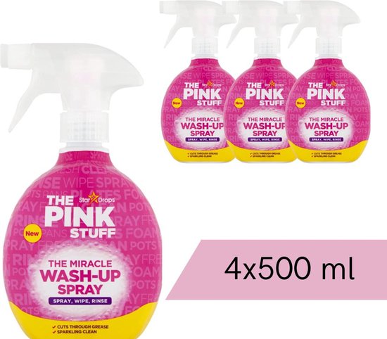The Pink Stuff - Wash-Up Spray - 500 ml - 4 stuks - Voordeelverpakking