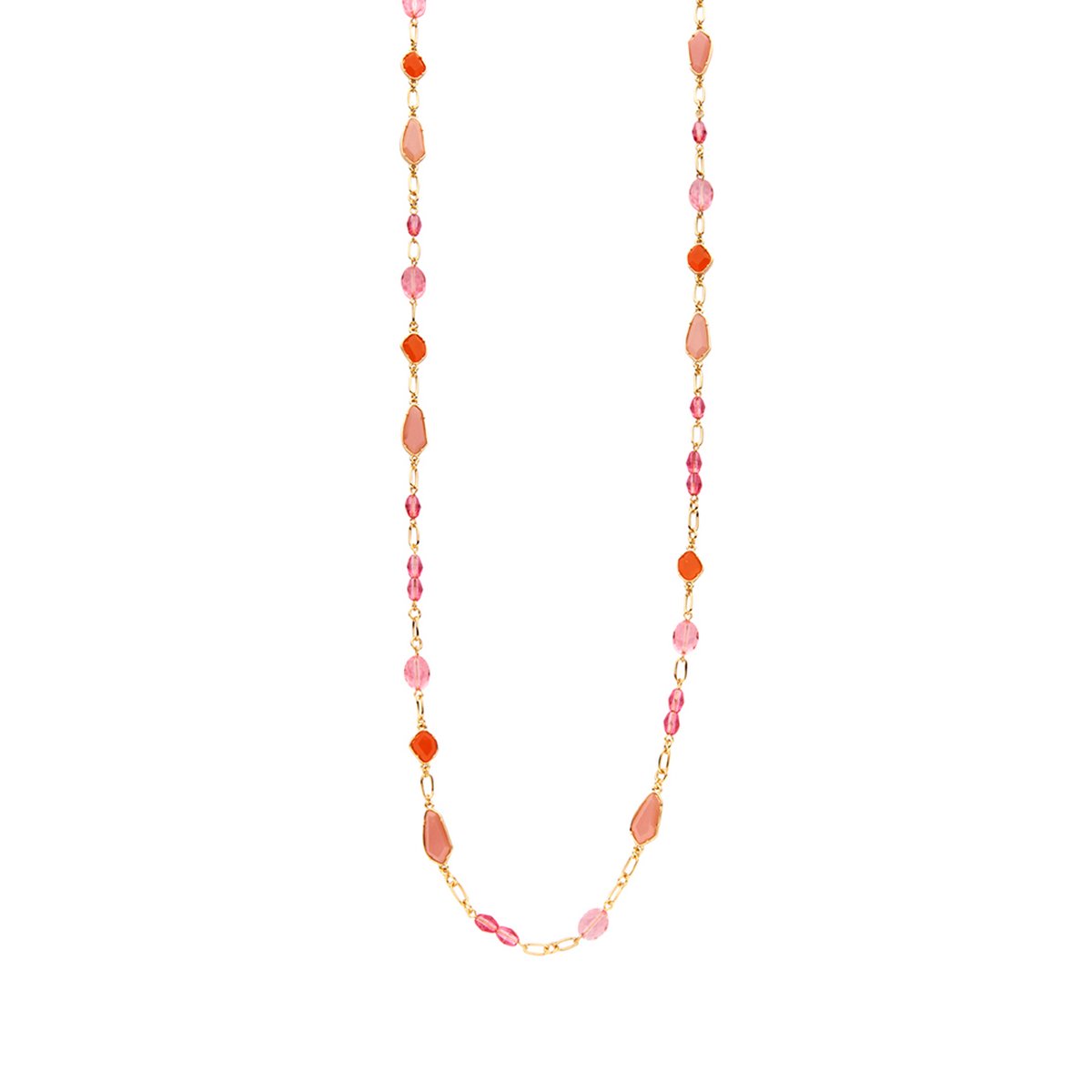 Les Cordes - Halsketting - Collier - XAVERALANG - Roze - Metaal - Sieraad Dames - Juwelen