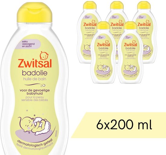 Voordeelverpakking: 6x Zwitsal Bad - Rijke Badolie - 200 ml