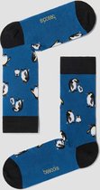 Grappige Sokken Blauw met Pinguins in Bio katoen maat 36-40 - Pinguins - Zacht - Trendy geschenk - Trendy Cadeau - Verjaardag - Geschenk