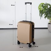 Handbagage koffer 55cm goud 4 wielen trolley met pin slot reiskoffer