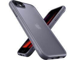 IYUPP Hoesje Geschikt voor iPhone 7 / 8 / SE 2020 / SE 2022 Hoesje - Shockproof Back Cover - Grijs Wit Transparant
