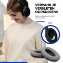 Vervang oude oorkussens door deze grijze vervangende kussens, met binnenin een groen detail.
