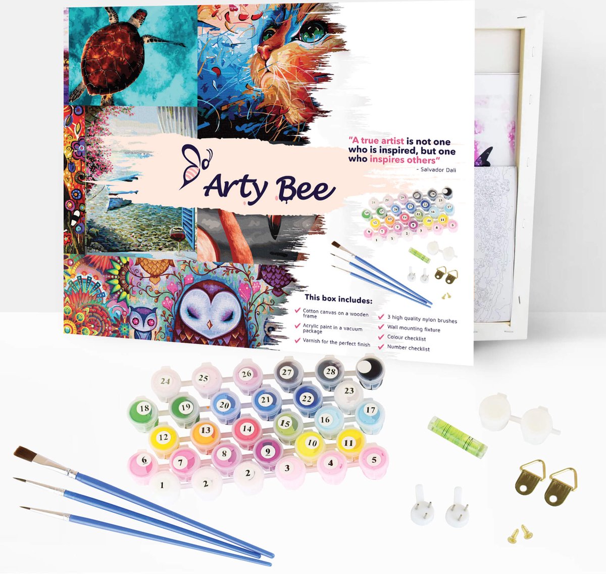 Schilderen Op Nummer Volwassenen DIY Paint By Number Compleet Hobby Pakket op Frame met Vernis - ®Arty Bee - Macarons - 3x40x50cm — afbeelding 8