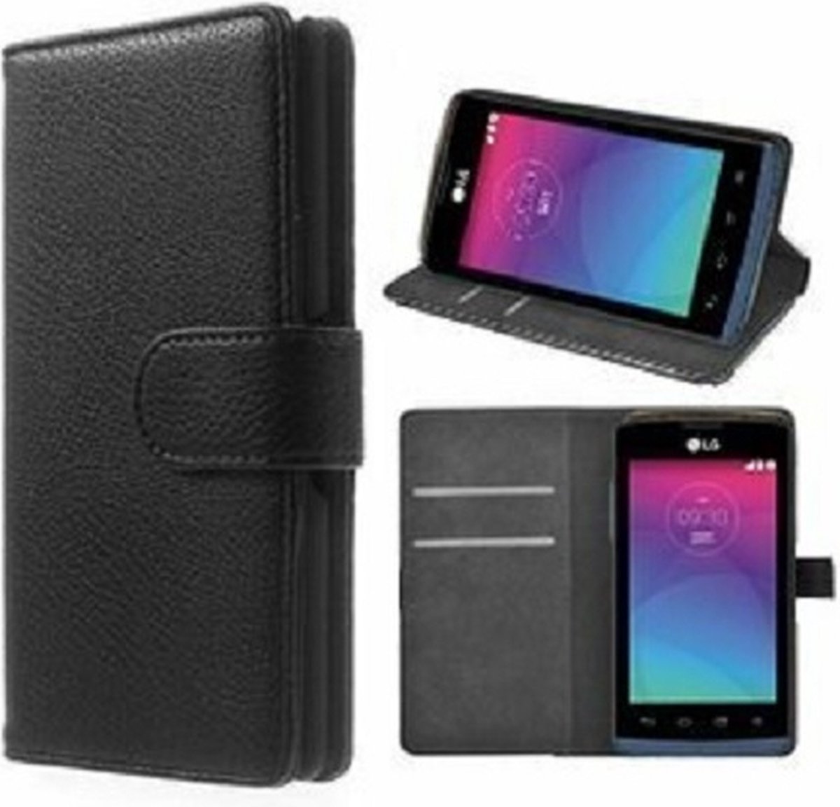 LG Joy Hoesje Met Pasjeshouder Bookcase Zwart