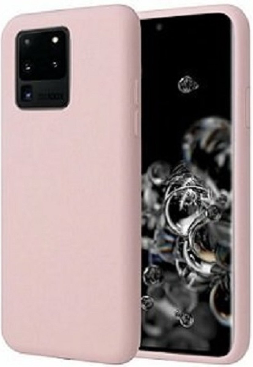 Samsung S20 Ultra Siliconen Hoesje Pastelkleur Roze