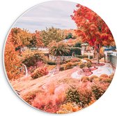 WallClassics - PVC Schuimplaat Muurcirkel - Kleurrijk Natuurgebied - 20x20 cm Foto op Muurcirkel (met ophangsysteem)