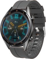 Strap-it Smartwatch bandje 20mm - siliconen stripe horlogeband geschikt voor Polar Ignite / Ignite 2 / Unite / Pacer - Amazfit GTS / Bip / GTR 42mm - Huawei Watch GT 2 42mm / GT 3 42mm / GT 3 Pro 43mm - donkergrijs