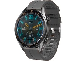 Strap-it Smartwatch bandje 20mm - siliconen stripe horlogeband geschikt voor Polar Ignite / Ignite 2 / Unite / Pacer - Amazfit GTS / Bip / GTR 42mm - Huawei Watch GT 2 42mm / GT 3 42mm / GT 3 Pro 43mm - donkergrijs