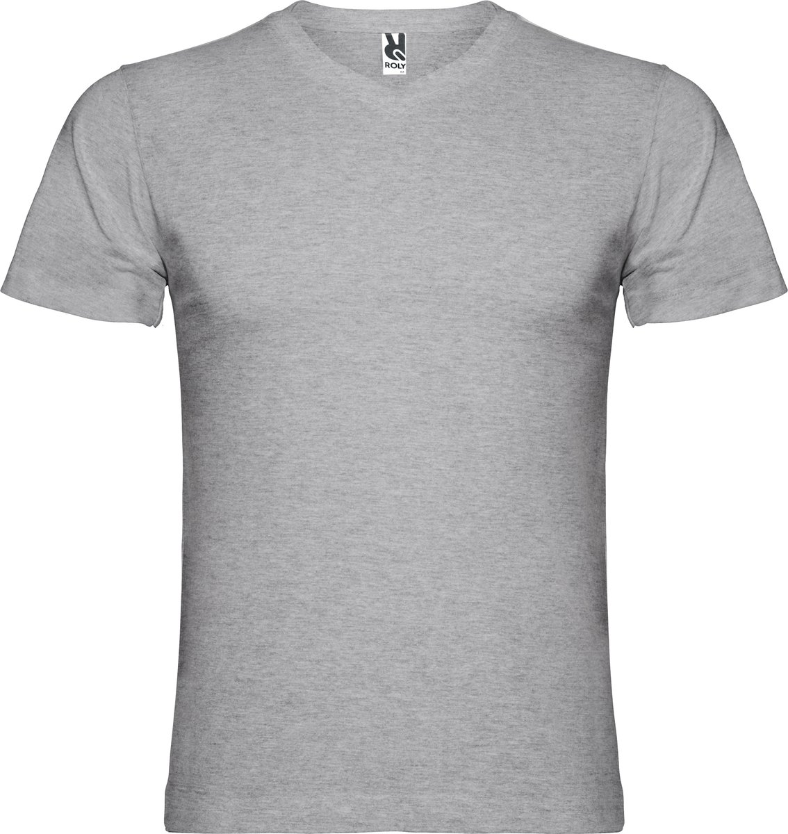 Heather T-shirt ‘Samoyedo’ met V-hals merk Roly Grijs