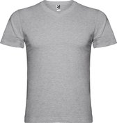 Heather Grijs T-shirt 'Samoyedo' met V-hals merk Roly maat M