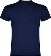 Donkerblauw T-shirt 'Teckel' met borstzak merk Roly maat XL