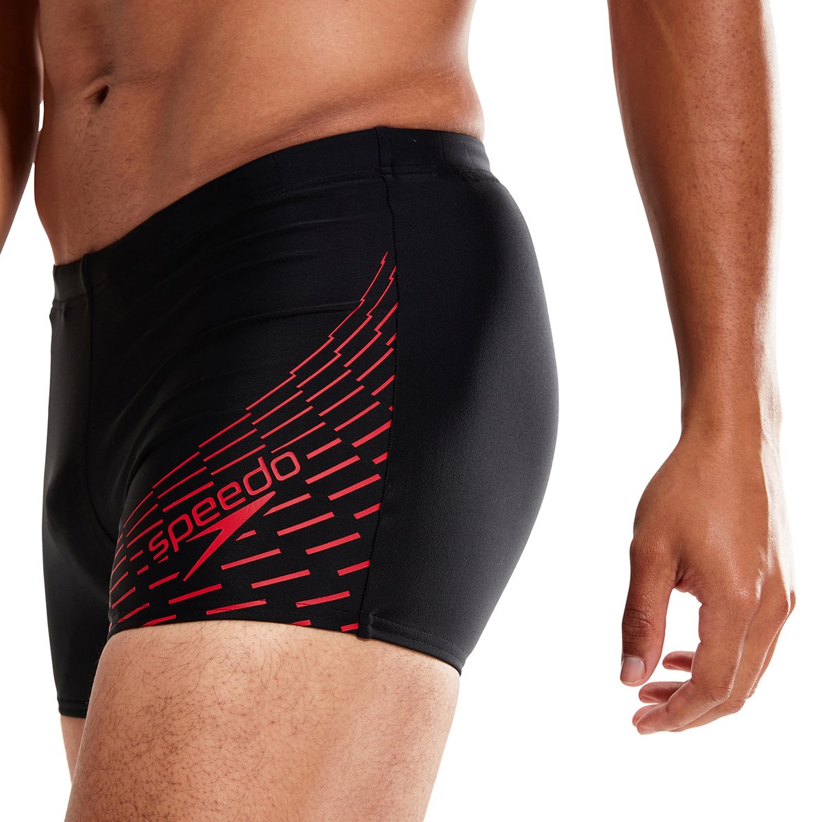 Speedo Medley Logo Aquashort Heren Zwart / Rood maat 7