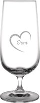 Verre à bière gravé sur pied 41cl Oncle avec coeur