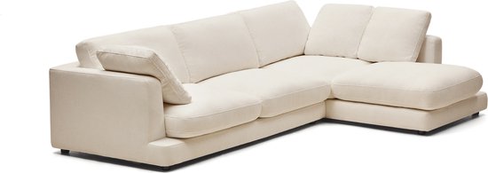 Kave Home - Gala 4-zitsbank met chaise longue rechts in beige 300 cm