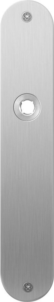GPF1100.21L/R plaatschild 220x40x2mm blind links-/rechtsdraaiend RVS geborsteld