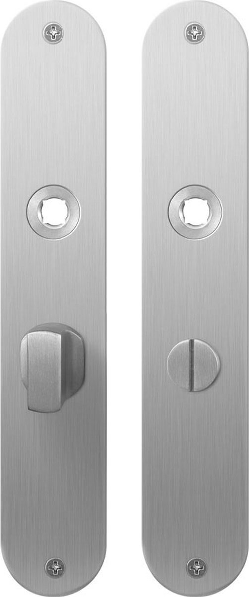 GPF1100.21 plaatschild 220x40x2mm WC55/8 afgerond grote knop RVS geborsteld