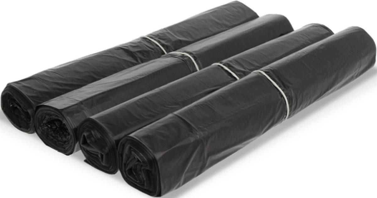 Goedkoopste 80x Afvalzakken Zwart T23 - 61x80cm - Vuilniszakken 60 liter