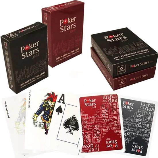 Dongcill Zwarte pokerkaarten, 1 deck speelkaarten, coole plastic speelkaarten, waterdichte speelkaarten, kaartspel, ideaal voor poker, blackjack, skat en meer, pokerkaarten voor cadeaufeestspel (rood