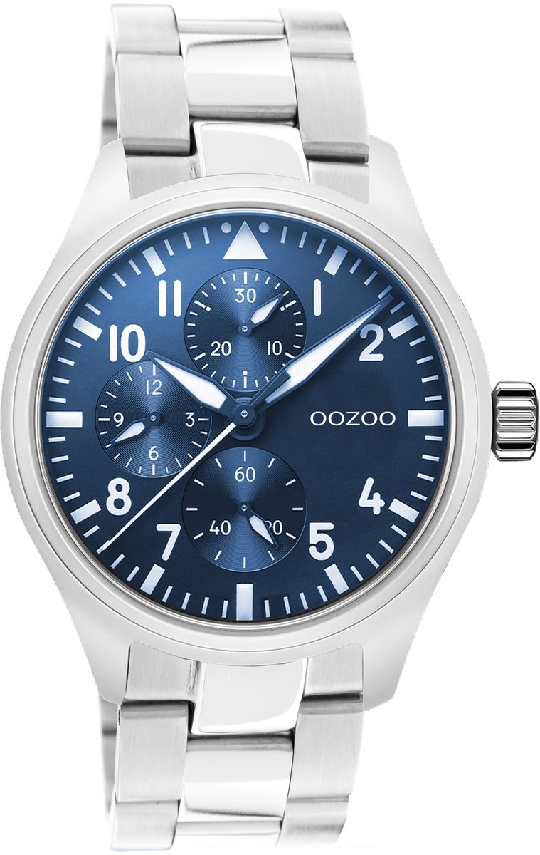 OOZOO Timepieces - Zilveren OOZOO horloge met zilveren roestvrijstalen armband - C10955