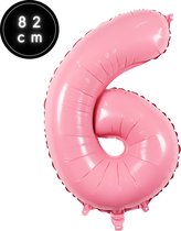 Ballons - Chiffre 6 - Rose - 82 cm - Ballon Hélium - Fienosa