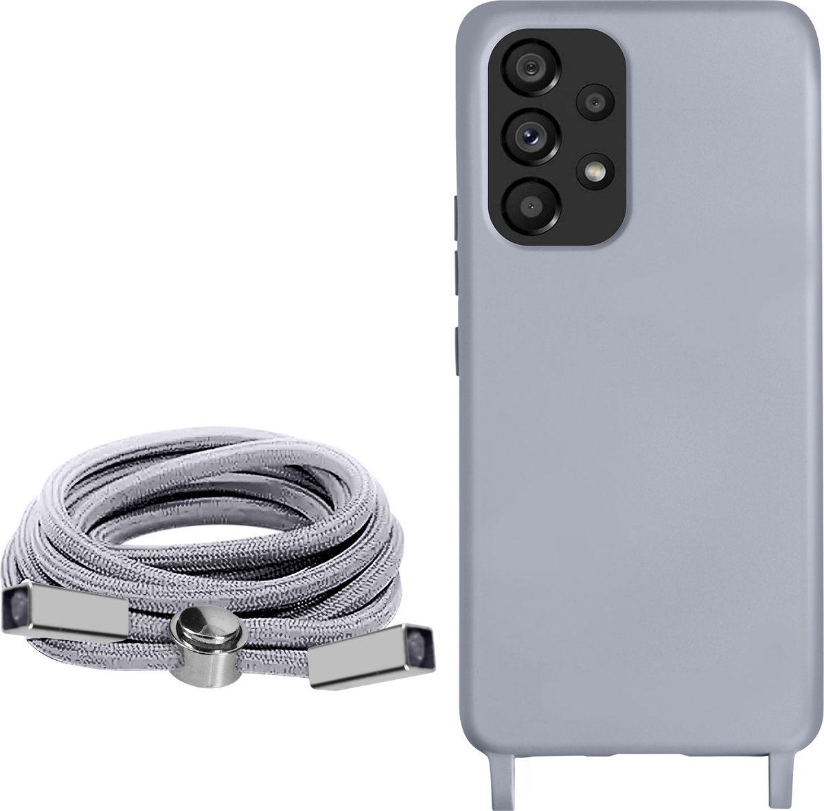 Geschikt voor Samsung Galaxy A53 5G Koord Hoesje Semi-rigide Nekkoord 80cm paars
