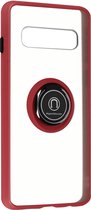 Geschikt voor Samsung Galaxy S10 Plus Bi-materiaal Case Ring Video-Ondersteuning rood