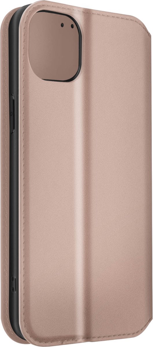 Hoes Geschikt voor Apple iPhone 14 klep portefeuille, video standaard champagne