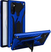 Geschikt voor Samsung Galaxy Note 10 Case Bi-materiaal Schokbestendige standaard blauw