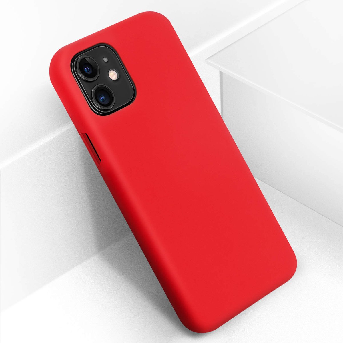 Avizar Hoesje Geschikt voor Apple iPhone 11 Soft-Touch Siliconen Fast Cover Serie, Rood