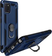 Geschikt voor Samsung Galaxy Note 10 Lite Hybrid Case Video Support Ring donker blauw