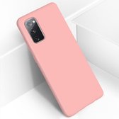Geschikt voor Samsung Galaxy S20 FE siliconen hoesje semi-rigide Soft-touch afwerking roze